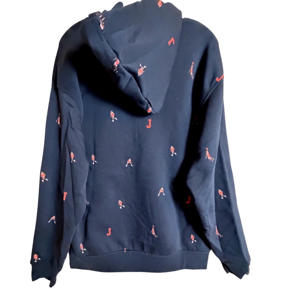 Jordan Essentials Holiday Jumpman Hoodie Men’s L Black All Over Print Fleece - Picture 5 of 16